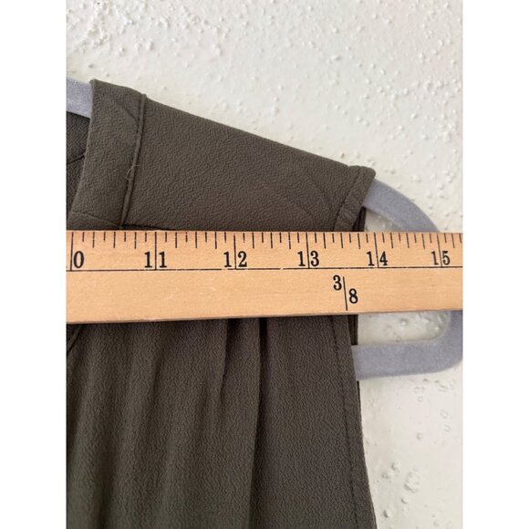 Torrid Womens Sleeveless Button-Front Olive Tie Neck Blouse Size 2 - Picture 6 of 11